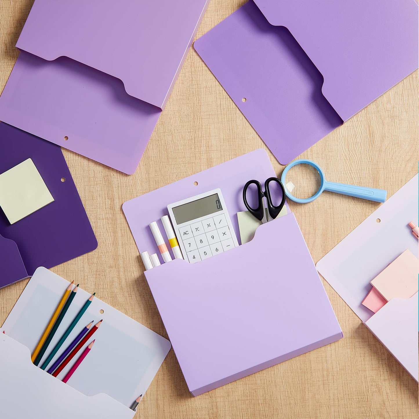 Fuutreo Magnetic Wall File Holder,6pcs,Violet Color,Vertical-large