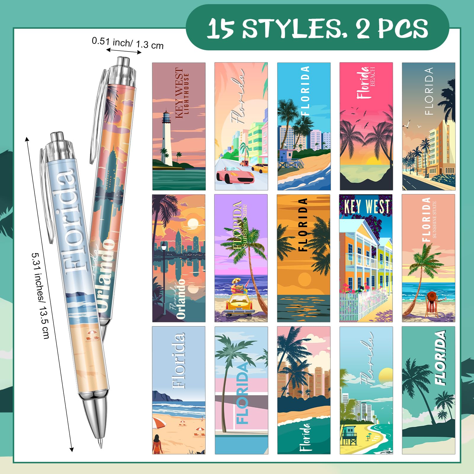 Sayglossy 30 Pcs Florida Souvenirs Gifts Travel Ballpoint Pens