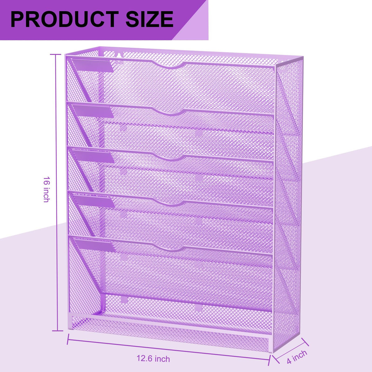 GDINDINFAN Hanging Wall File Organizer 6 Tier Wall Mounted Mail Paper Folder Holder Document