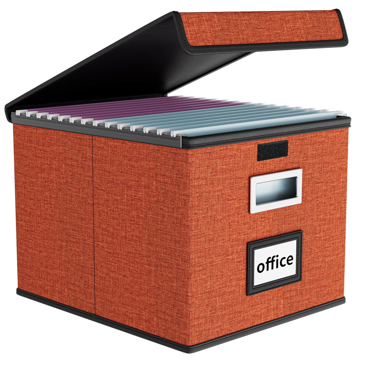 Huolewa File Organizer Box with Lids, Collapsible File Folder Organizer