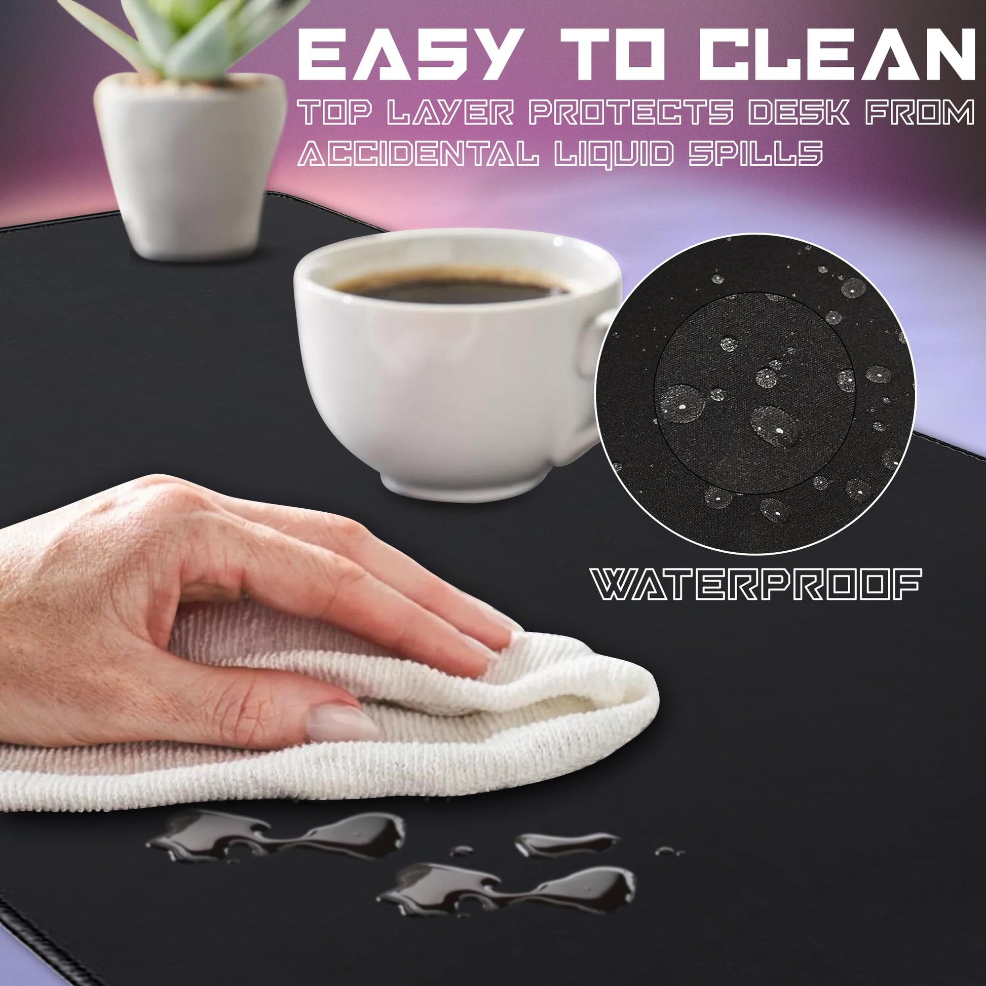 ICONIC - PRO PC GEAR 3XL Extended Gaming Mouse Pad/Mat 46"x20"(Stealth) - Large & Wide Desk Cloth