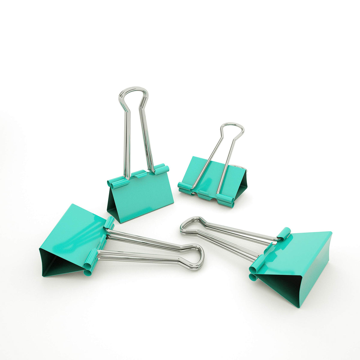 Nctinystore Binder Clips Small Metal Clamp 0.75 inch / 19 mm ?Light-Green, 20-PCS)