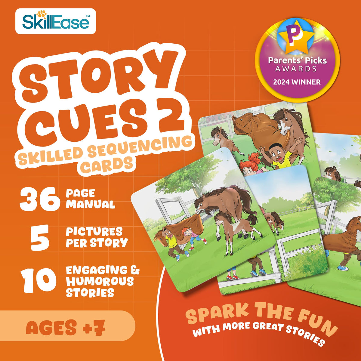 SkillEase Story Cues Skilled Sequencing Cards, Speech Therapy Materials, Social Skills Game