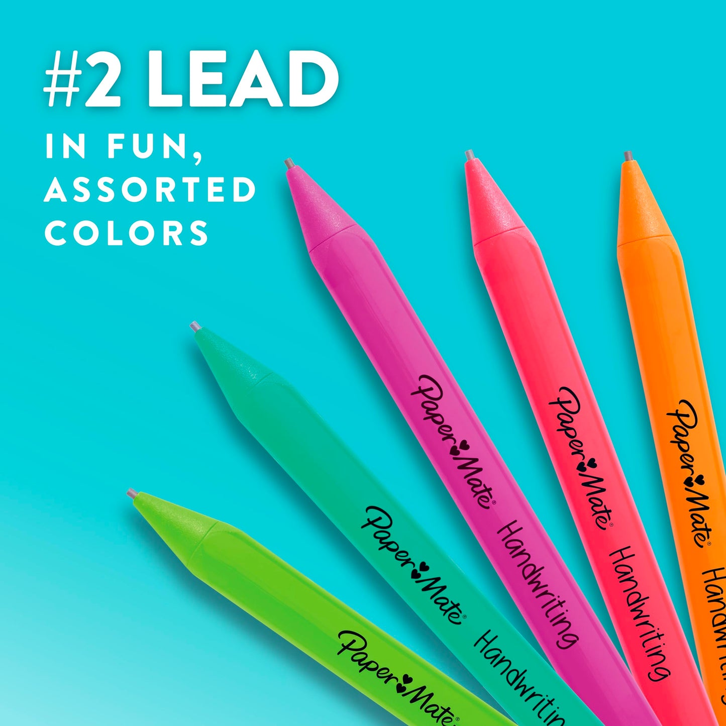 Paper Mate Handwriting Triangular Mechanical Pencils with Lead & Eraser Refills, 1.3mm, Fun Barrel