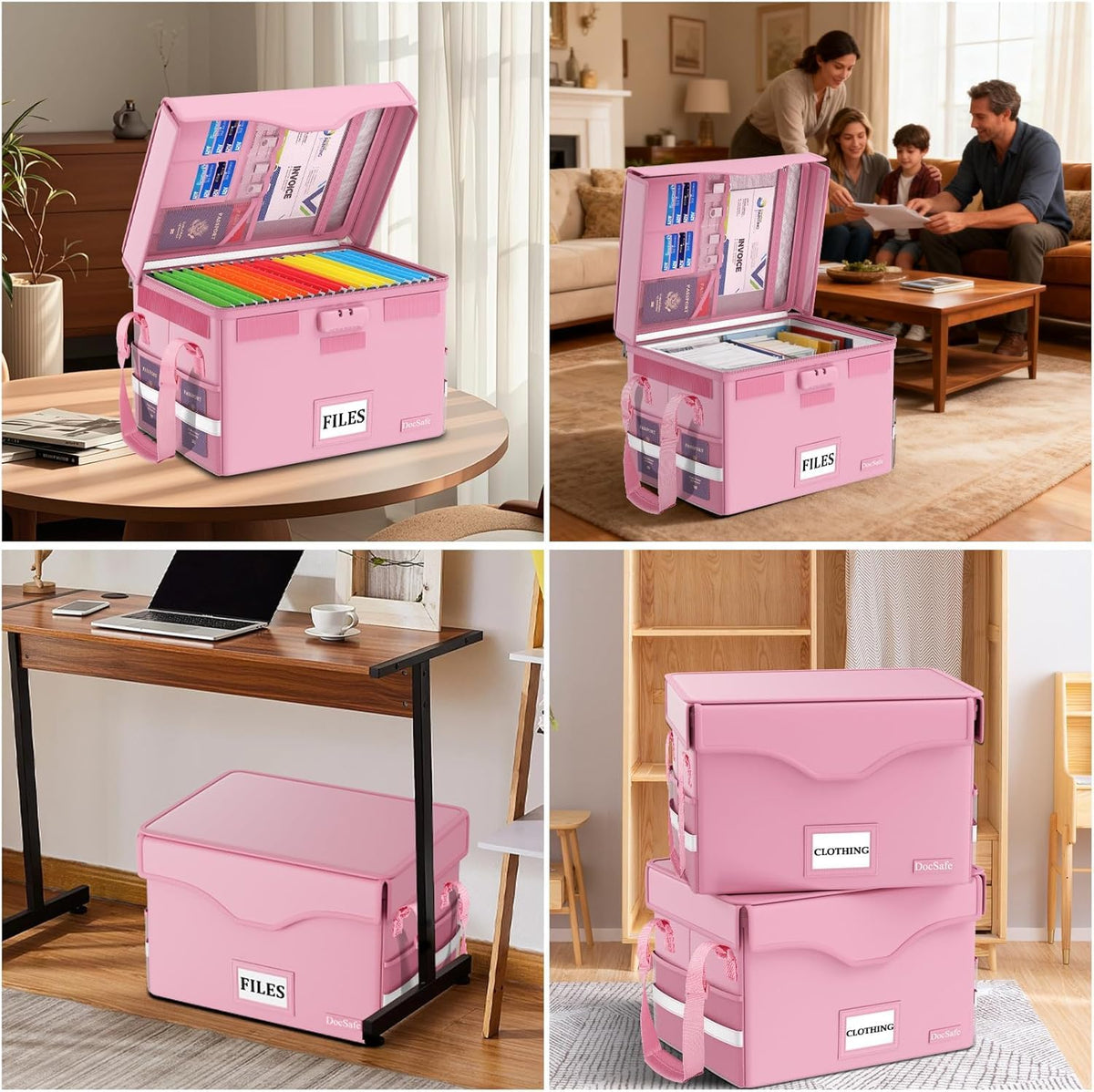 DocSafe 5200°F Fireproof Document Box with Lock,Heat Insulated File Organizer Storage with