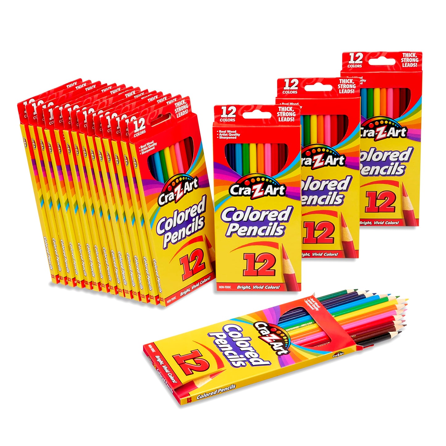 Cra-Z-Art Bulk Colored Pencils, 18 Packs of 12ct Colored Pencils, School Supplies, Classroom