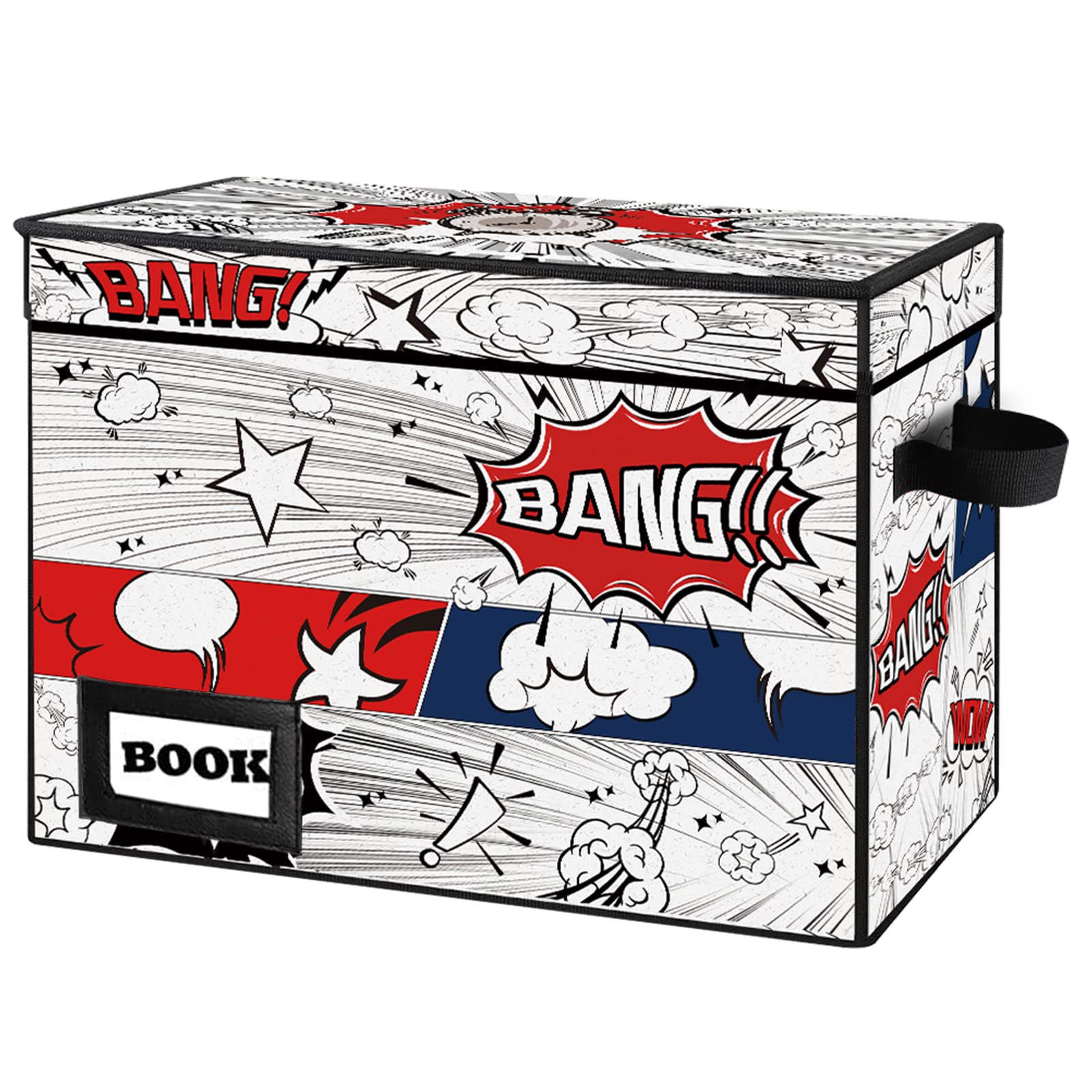 YNSZAS Comic Book Storage Box, 15.8" X 7.8" X 11.8", Heavy Duty Collapsible Holds 160-180 Comic