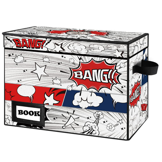 YNSZAS Comic Book Storage Box, 15.8" X 7.8" X 11.8", Heavy Duty Collapsible Holds 160-180 Comic