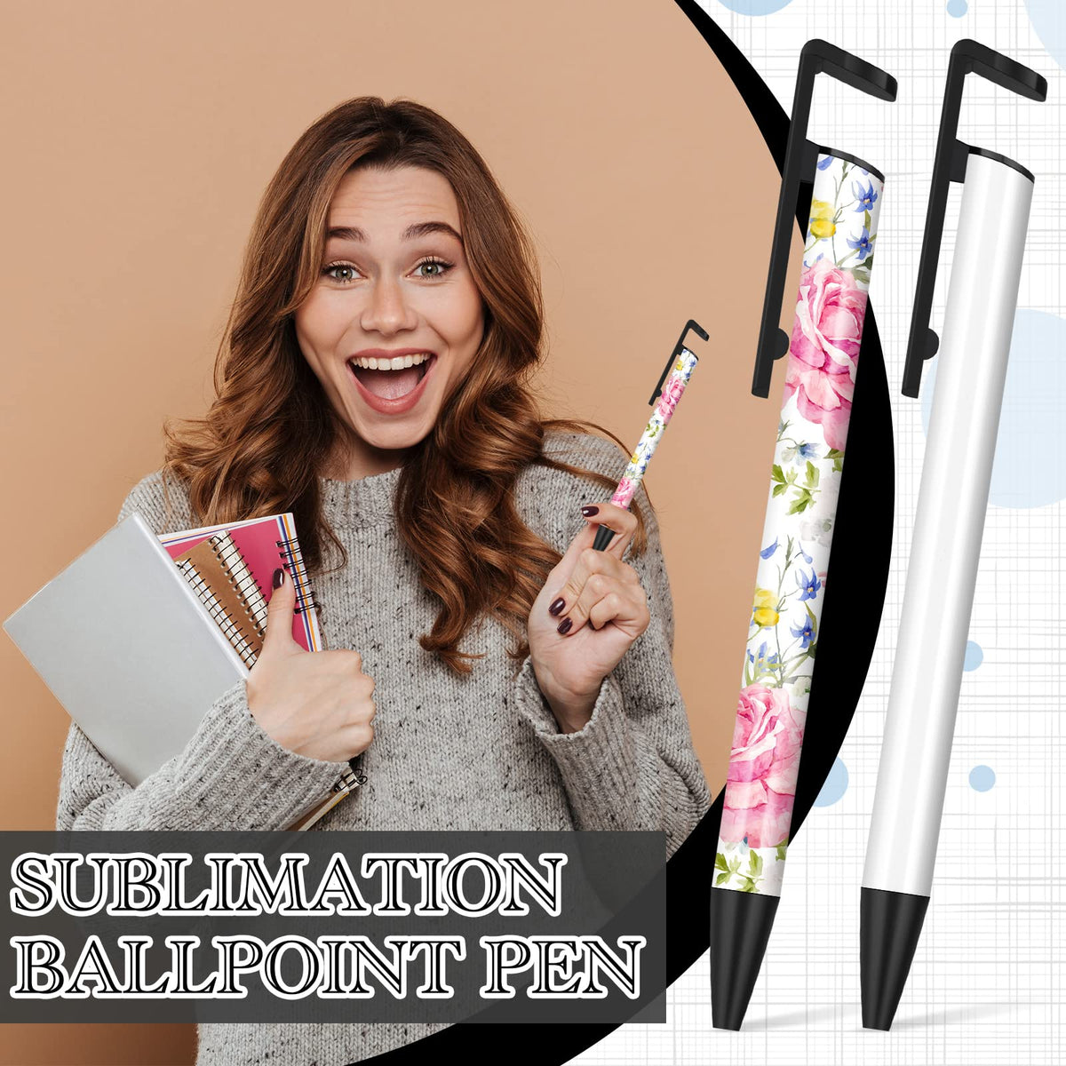 Yexiya Sublimation Pens Blank Heat Transfer Pen Sublimation Ballpoint with Shrink Wrap White