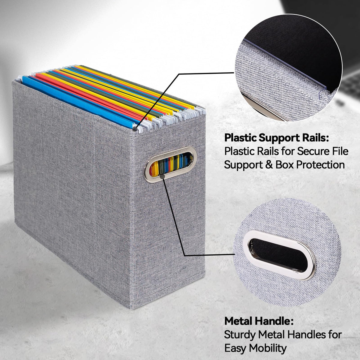 ComfortKeeper 2 Packs Letter Size File Organizer, File Folders Organizer, Fabric Storage Box