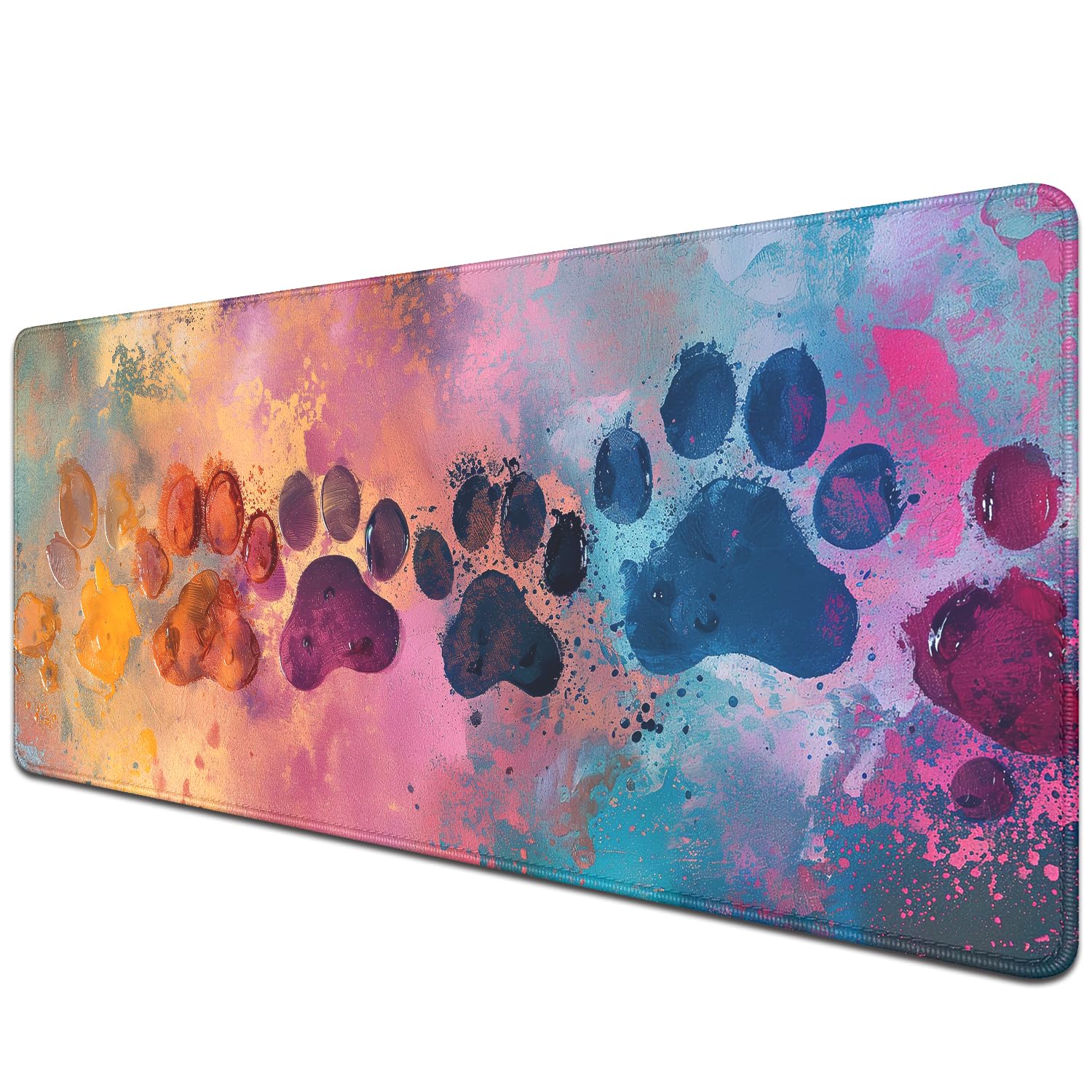 Cute Dog Paw Print Mouse Pad Desk Mat,Large Mouse Pads Desk,Full Mouse Pad