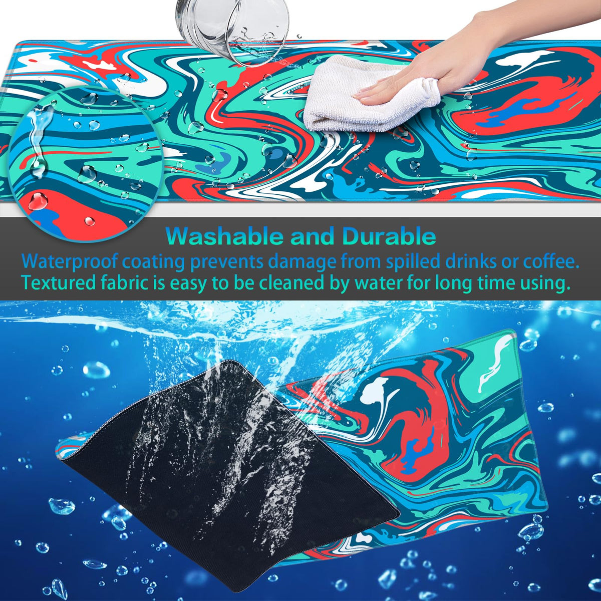 Canjoy Gaming Mouse Pad, 35.4x15.7inch Fluid Large Mouse Pads for Desk