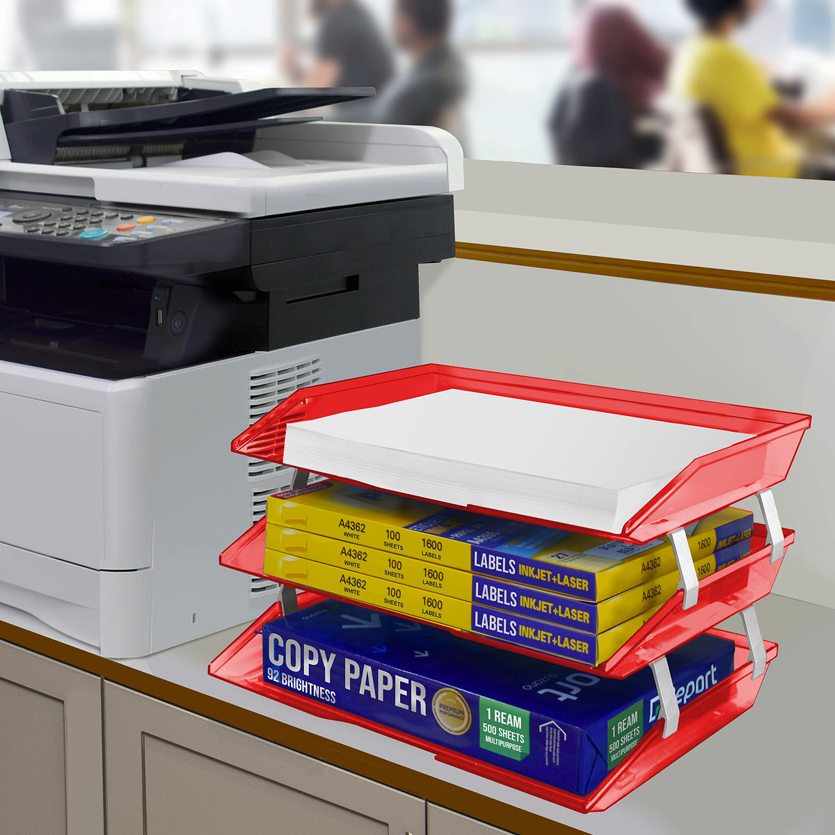Acrimet Facility 3 Tier Letter Tray, Side Load, Letter Size/A4, Desktop File Organizer, Plastic