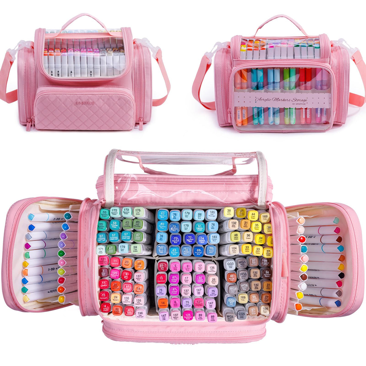 Large Marker Organizer Case for Up to 300 Markers, Marker Storage Bag