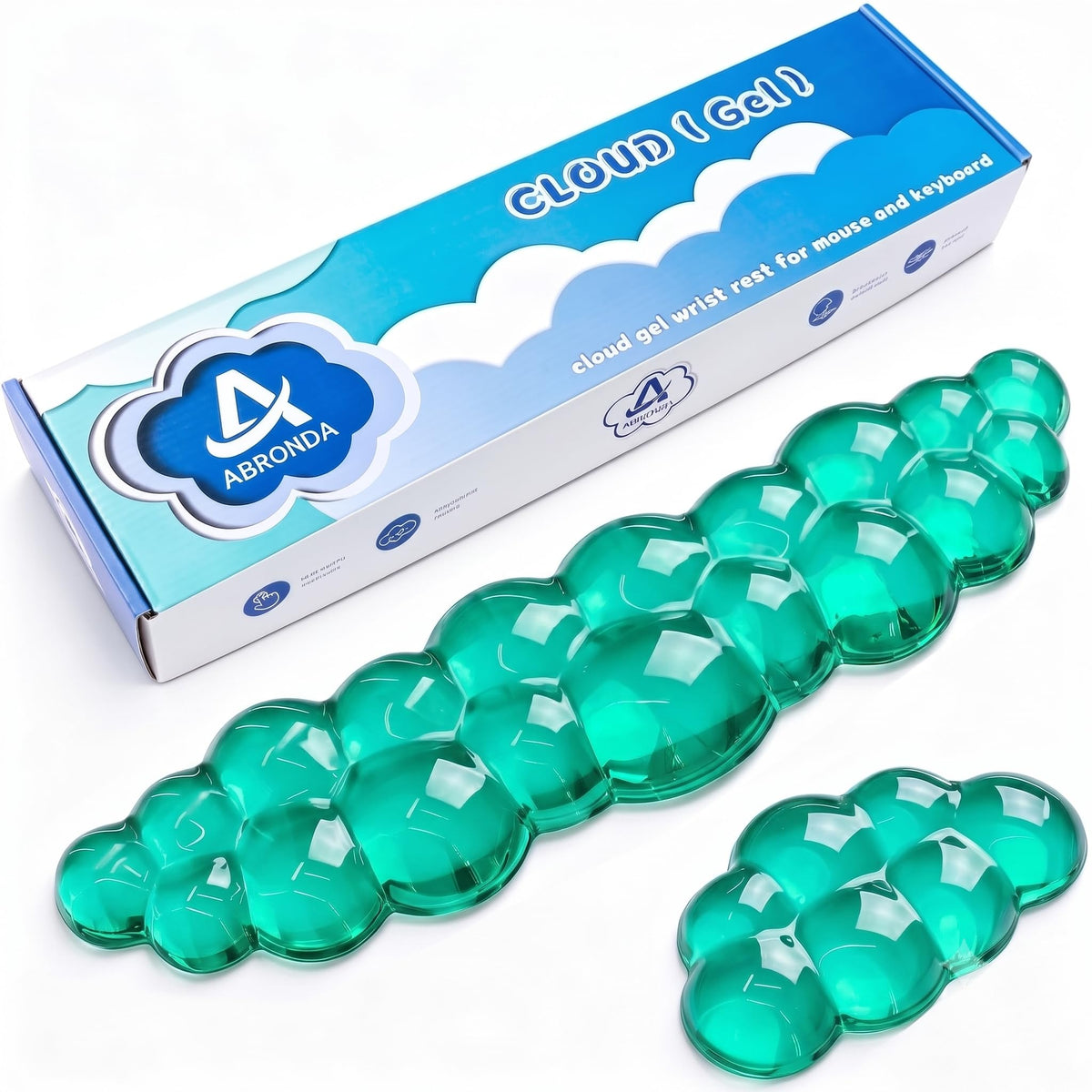 ABRONDA Gel Cloud Keyboard & Mouse Wrist Rest Set - Cloud Keyboard Wrist Rest Pad & Mouse Support