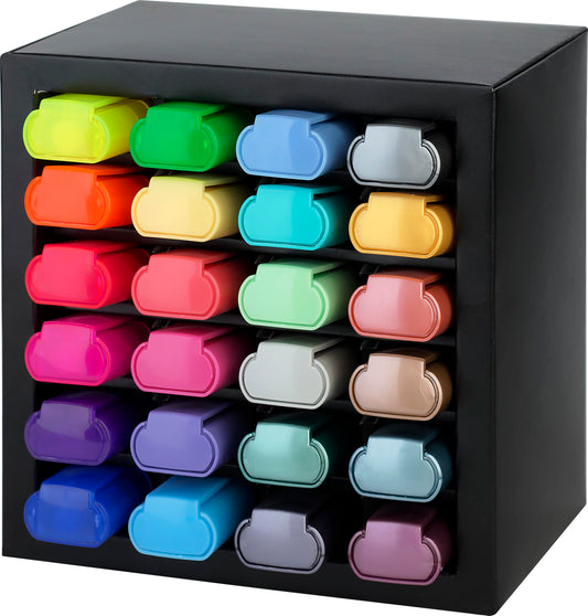 Faber-Castell Highlighter Desk Set - Assortment of 24 Chisel Tip Markers, Metallic, Neon, and