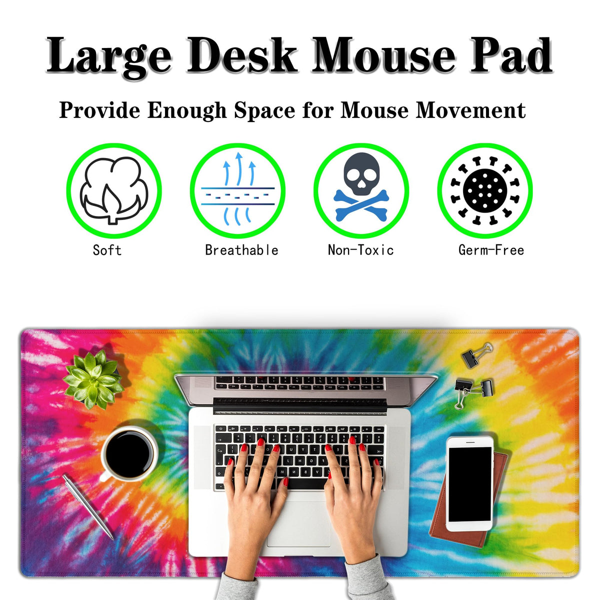 Samgula Gaming Mouse Pad Yellow Big Desk Mat Large Mousepads Desktop Mat Table Extender Non-Slip