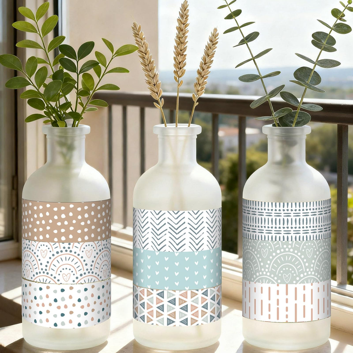 YooNotee 12 Rolls Floral Washi Tape Set,Morandi Tones,Boho