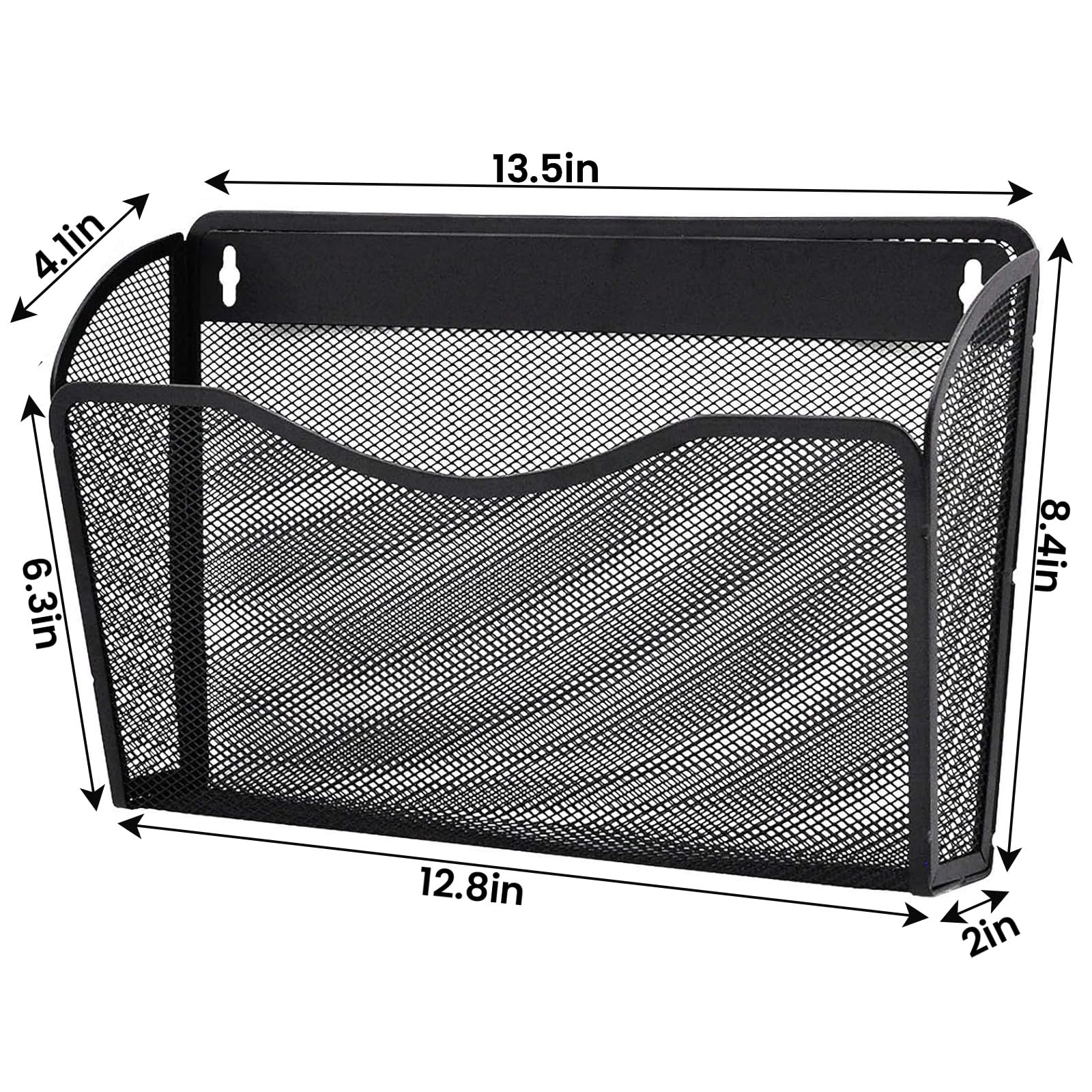 Gawerk 3 Pack Wall File Organizer, Mesh Wall File Pocket Mail Organizer Hanging Metal Vertical Wall