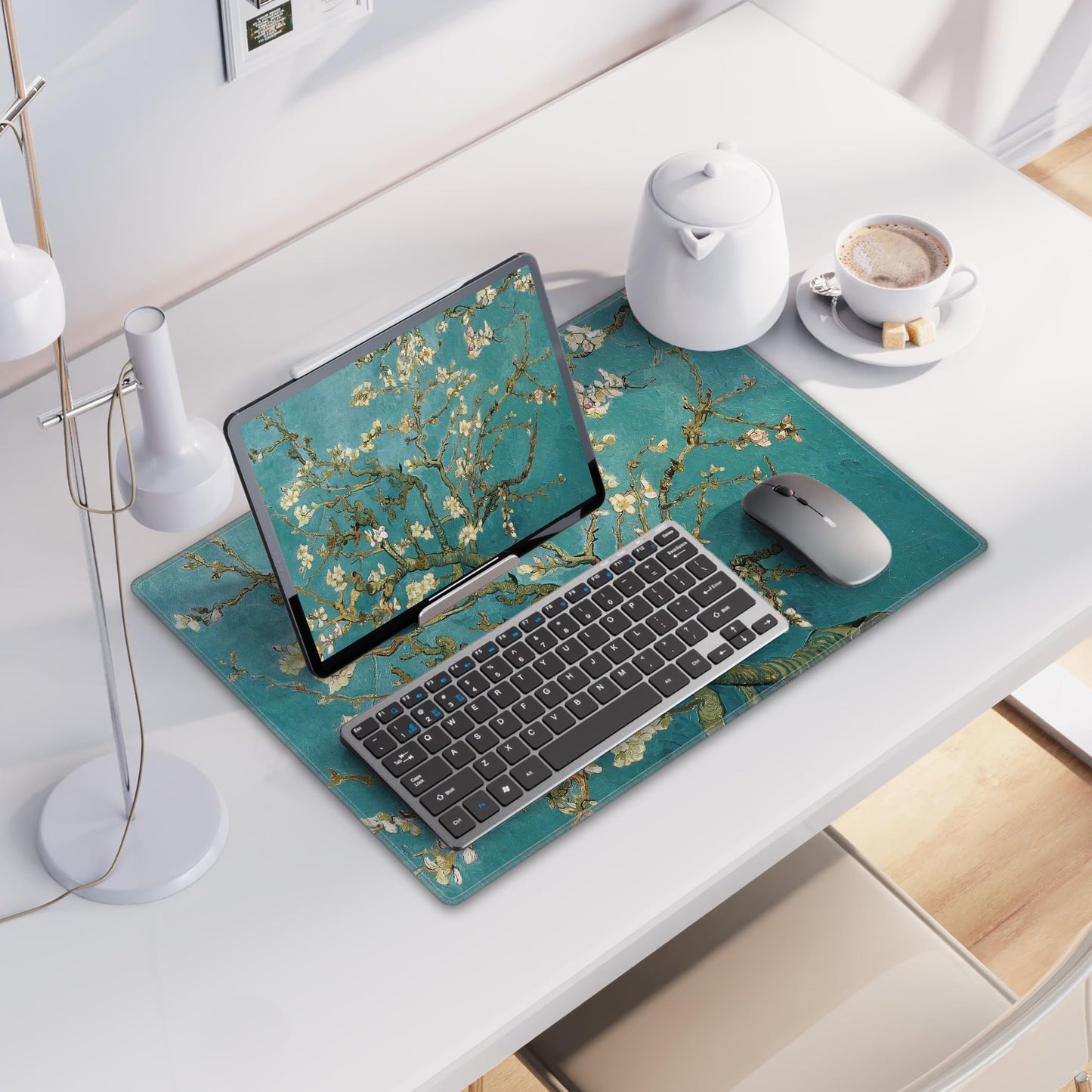 LL-COEUR XXL Landscape Gaming Mouse Pad Computer Keyboard Mat Office Desk Pad (Apricot, 23.6" x