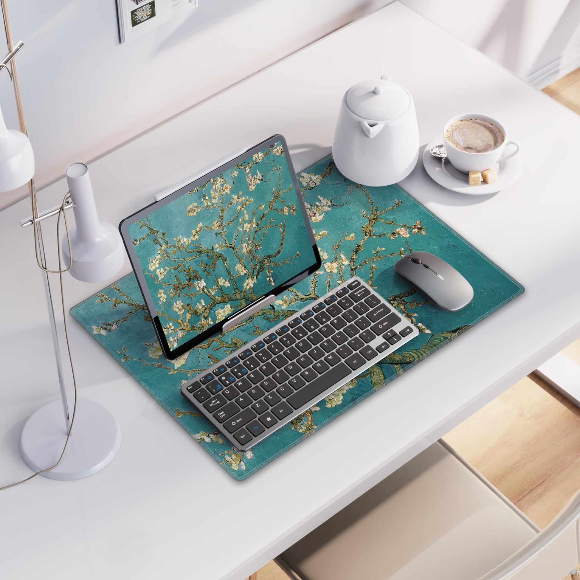 LL-COEUR XXL Landscape Gaming Mouse Pad Computer Keyboard Mat Office Desk Pad (Apricot, 23.6" x