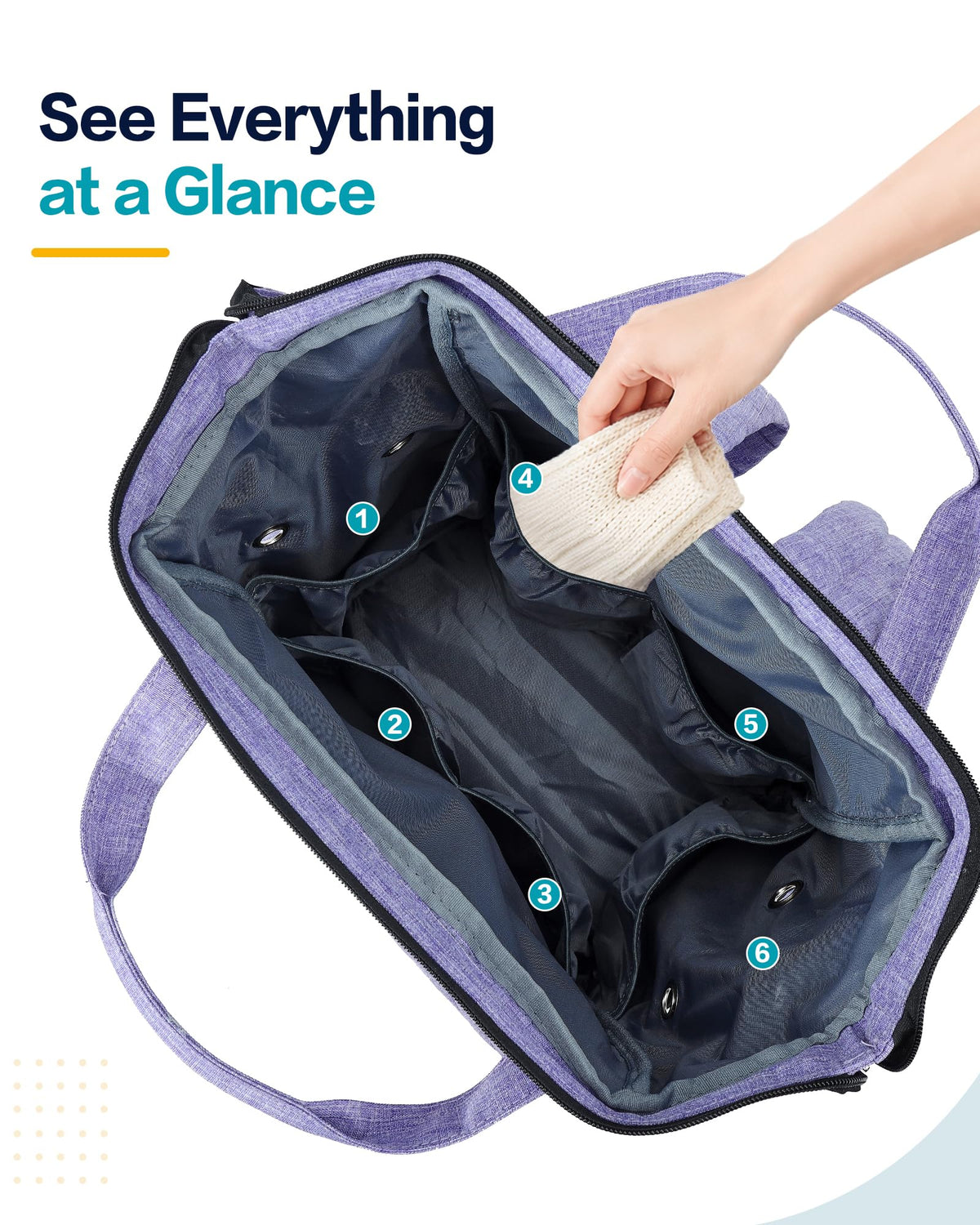 HOMEST Crochet Bag Organizer for Yarn Storage, Knitting Bag and Accessories