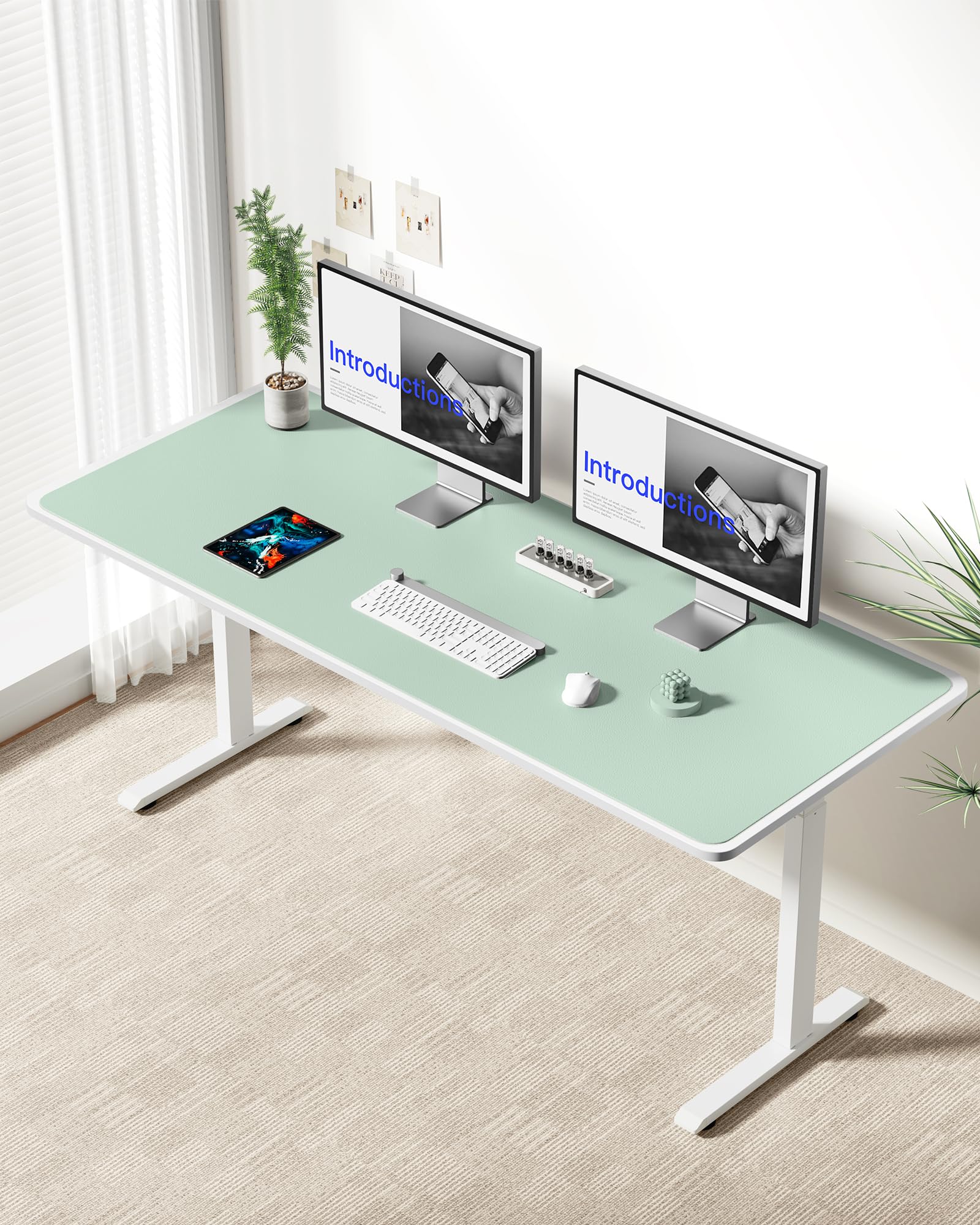 YSAGi Leather Desk Pad Protector, Office Desk Mat, Large Mouse Pad, Non-Slip PU Leather Desk