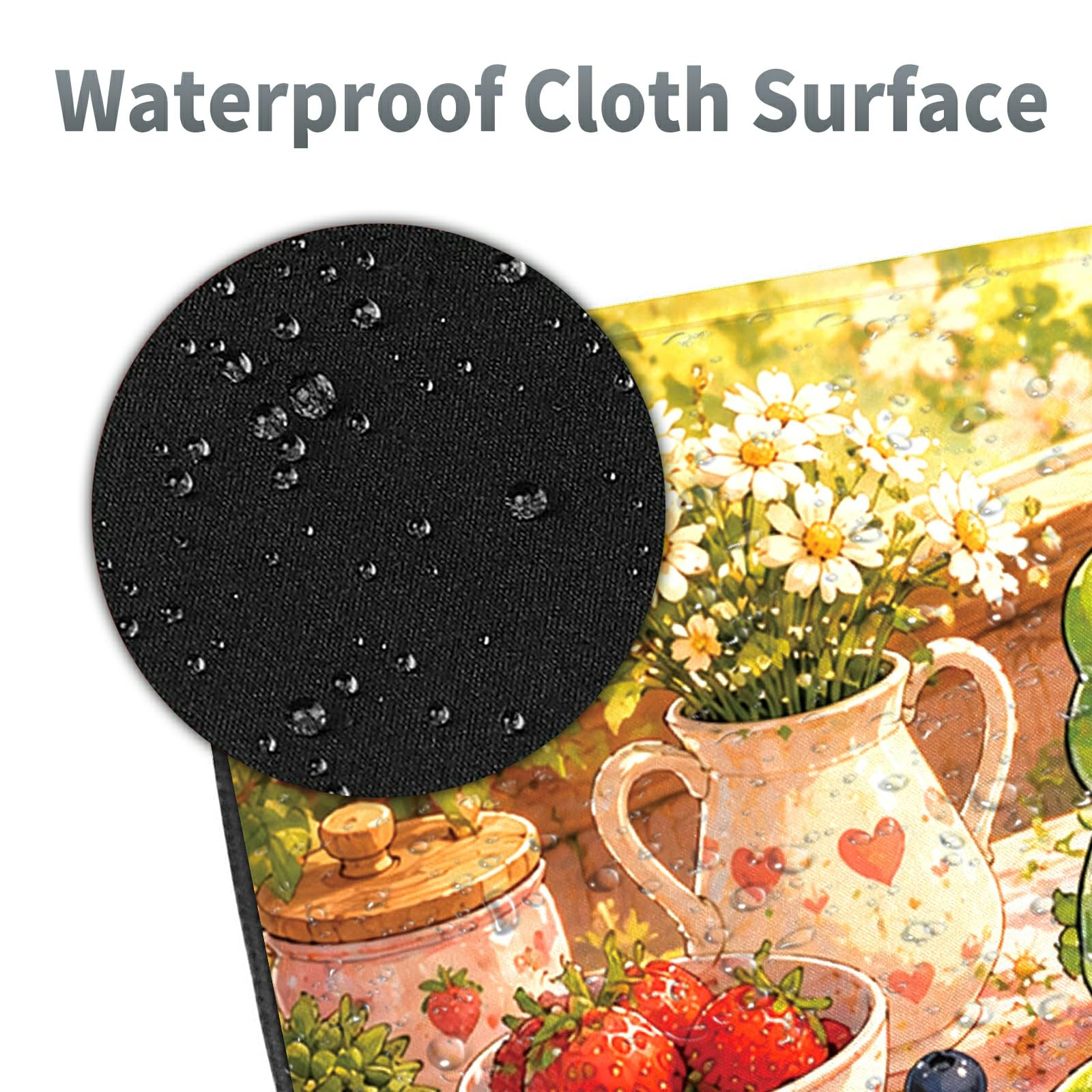 Frog Pancake Party Large Mouse Pad, 31.5 x 11.8 in Extended Desk Mat