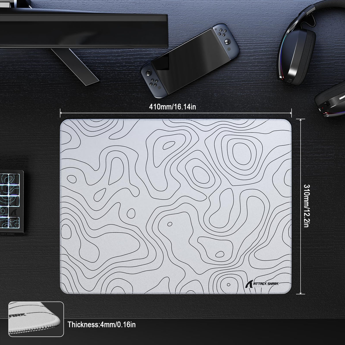 ATTACK SHARK CM02SE Gaming Mouse Pad for Esports Speed Mouse mats for Desk Waterproof Surface