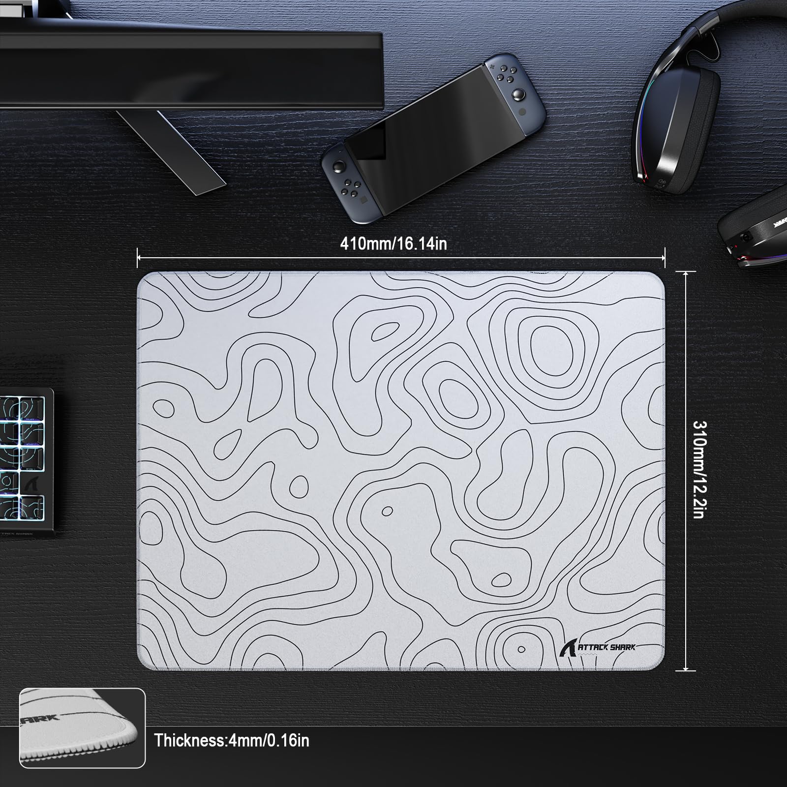 ATTACK SHARK CM02SE Gaming Mouse Pad for Esports Speed Mouse mats for Desk Waterproof Surface