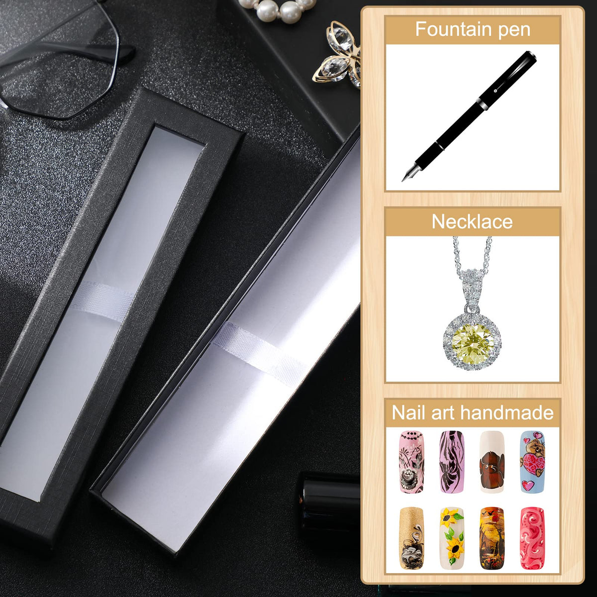 Spakon 16 Pcs Pen Gift Box with Clear Lid, Empty Display Cases