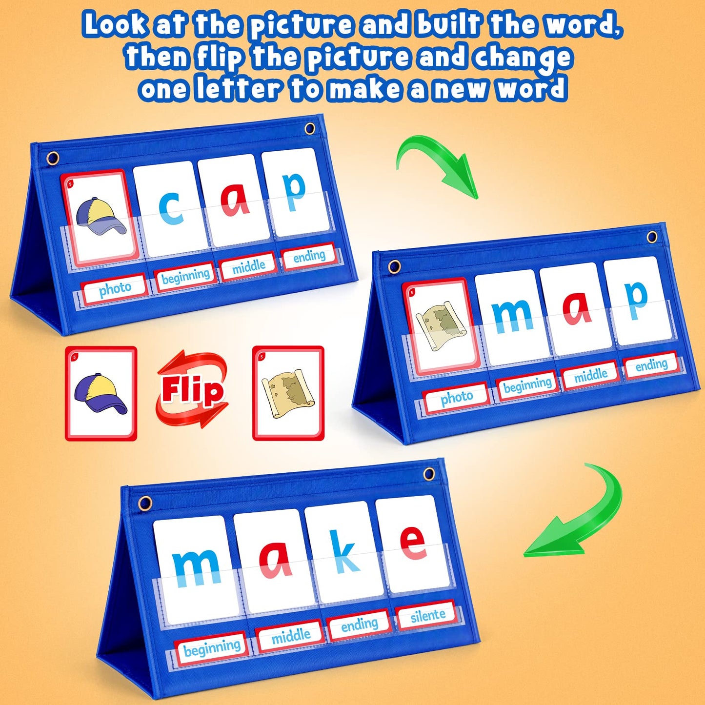 Torlam CVC Word Builder Kindergarten Classroom Must Haves, Phonics Games Preschool Learning