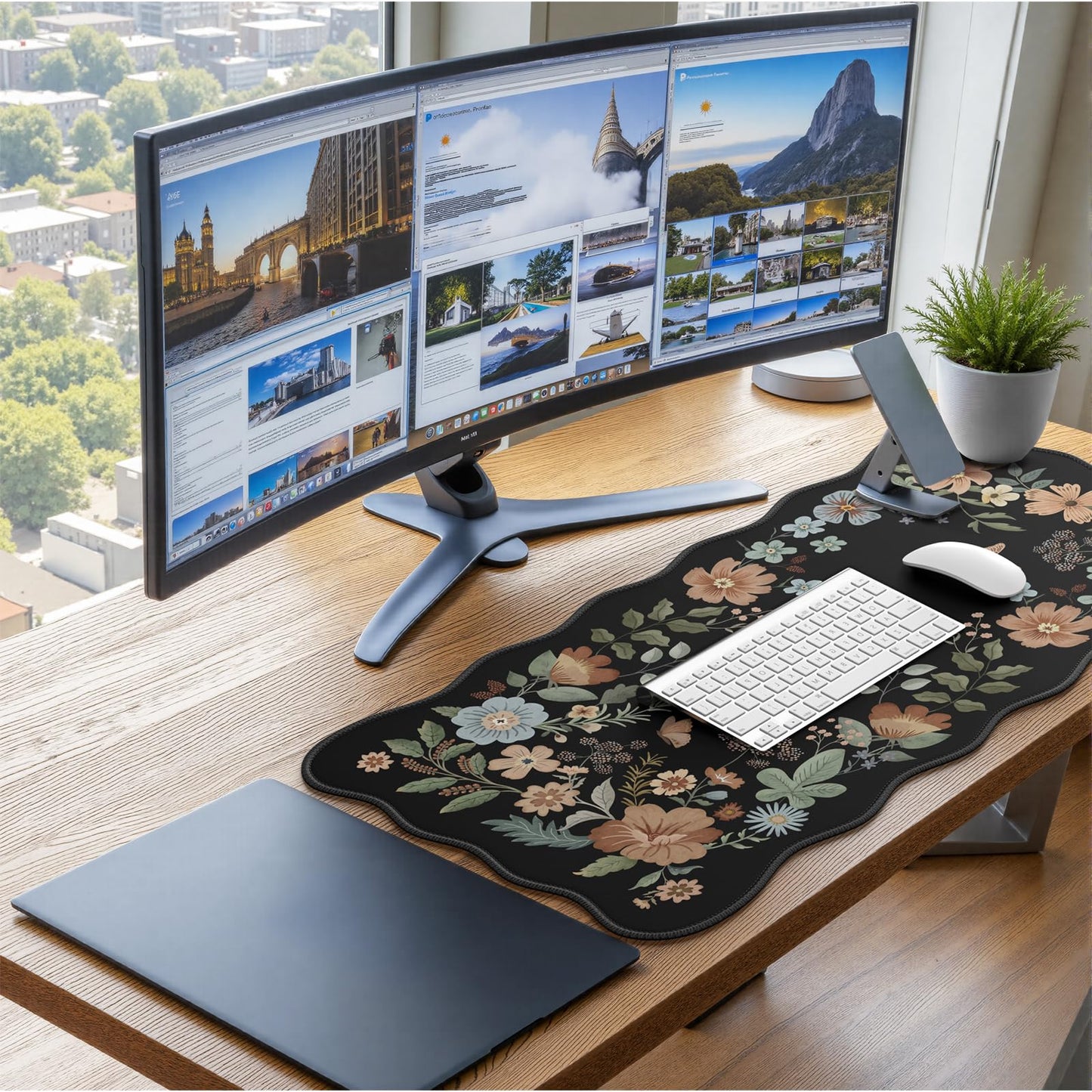 iCasso Desk Matt for Desktop, Black Desk Mat, Cute Desk Pad Mat, XXL Large Mouse Pad for Desk
