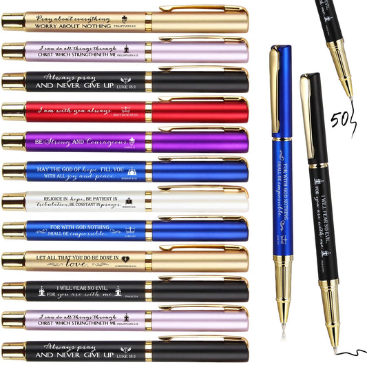 Fuutreo 50 Pcs Bible Verse Pens Bulk Christian Gifts Ballpoint