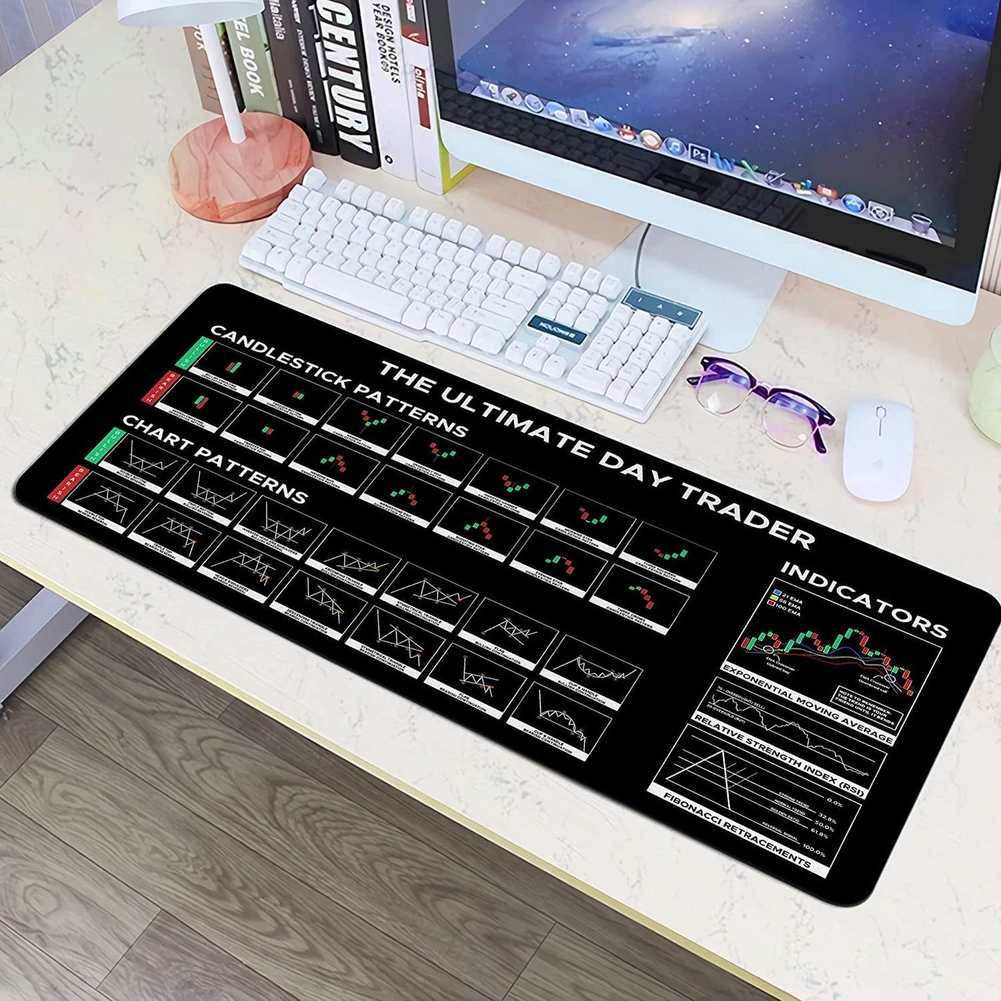 Designfullprint Stock Market Day Trader Gift Mouse Mat - Large Gaming Pad