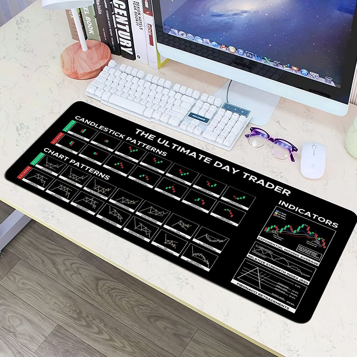 Designfullprint Stock Market Day Trader Gift Mouse Mat - Large Gaming Pad
