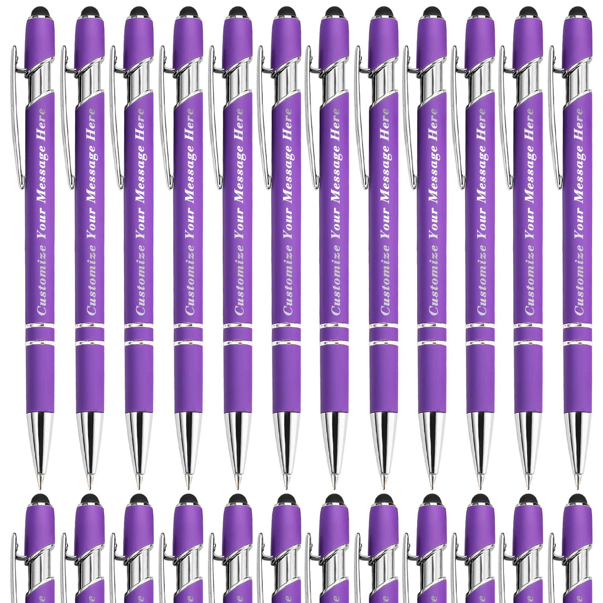 GIFTSDIY Personalized Pens with Stylus,Custom Engraving Ballpoint Pens,Imprinted with Your Logo or