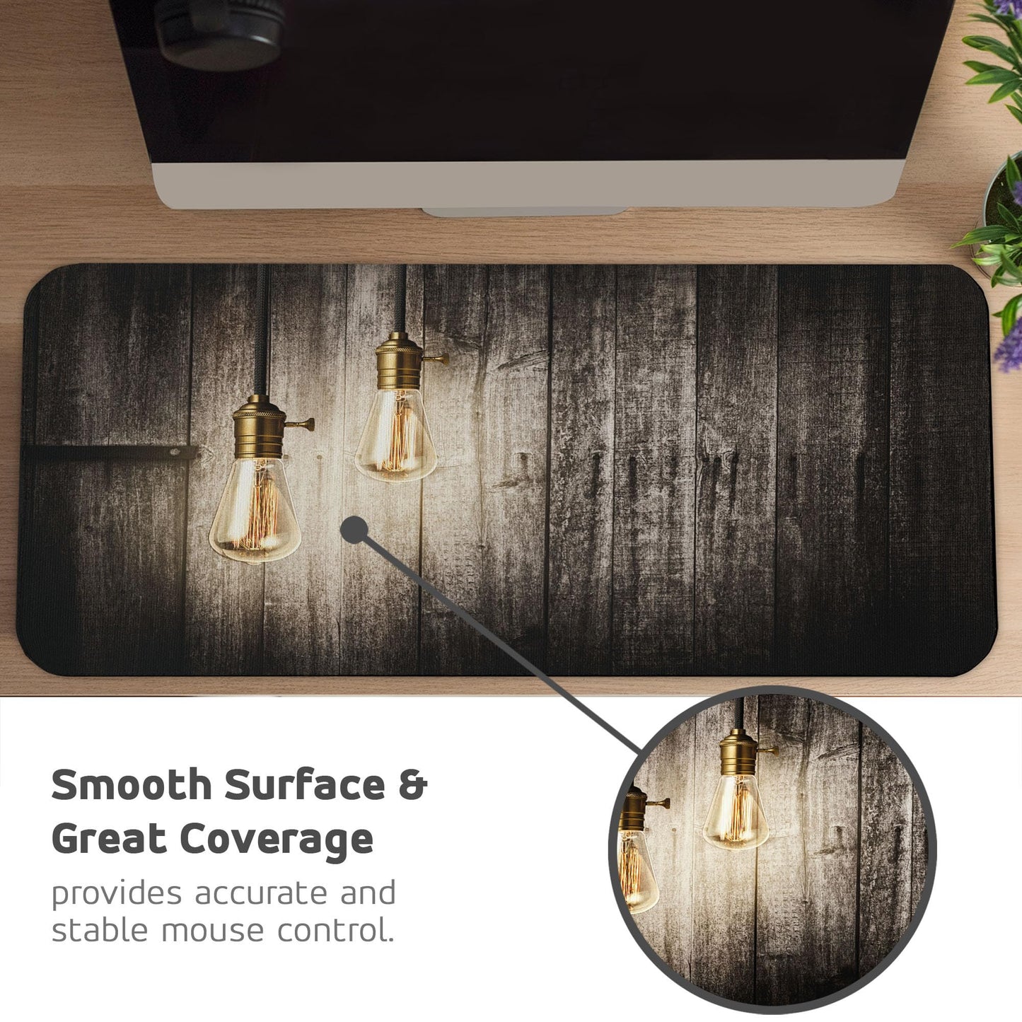 Ambesonne Industrial Computer Mouse Pad, Historical Innovation Edison Revival Retro Electricity