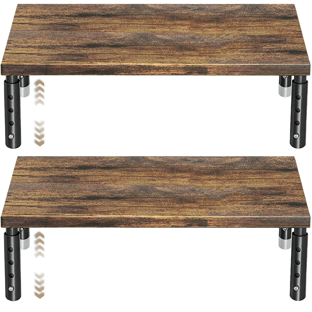 ECOLOVI Adjustable Wood Computer Monitor Stand Riser, Office Desk Organizer and Accessories for