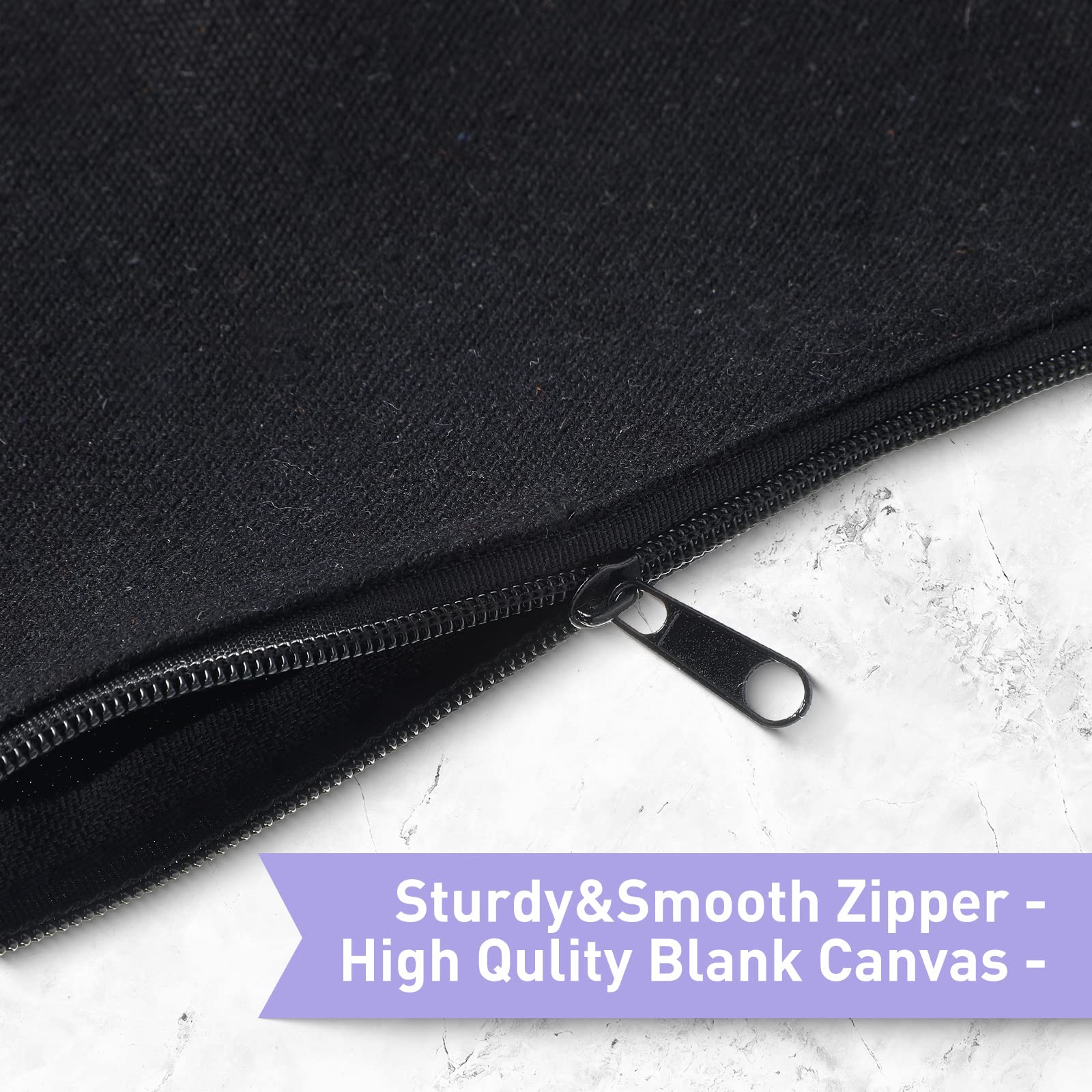 Frienda 50 Pcs Canvas Zipper Pouch Bulk Gift, Black