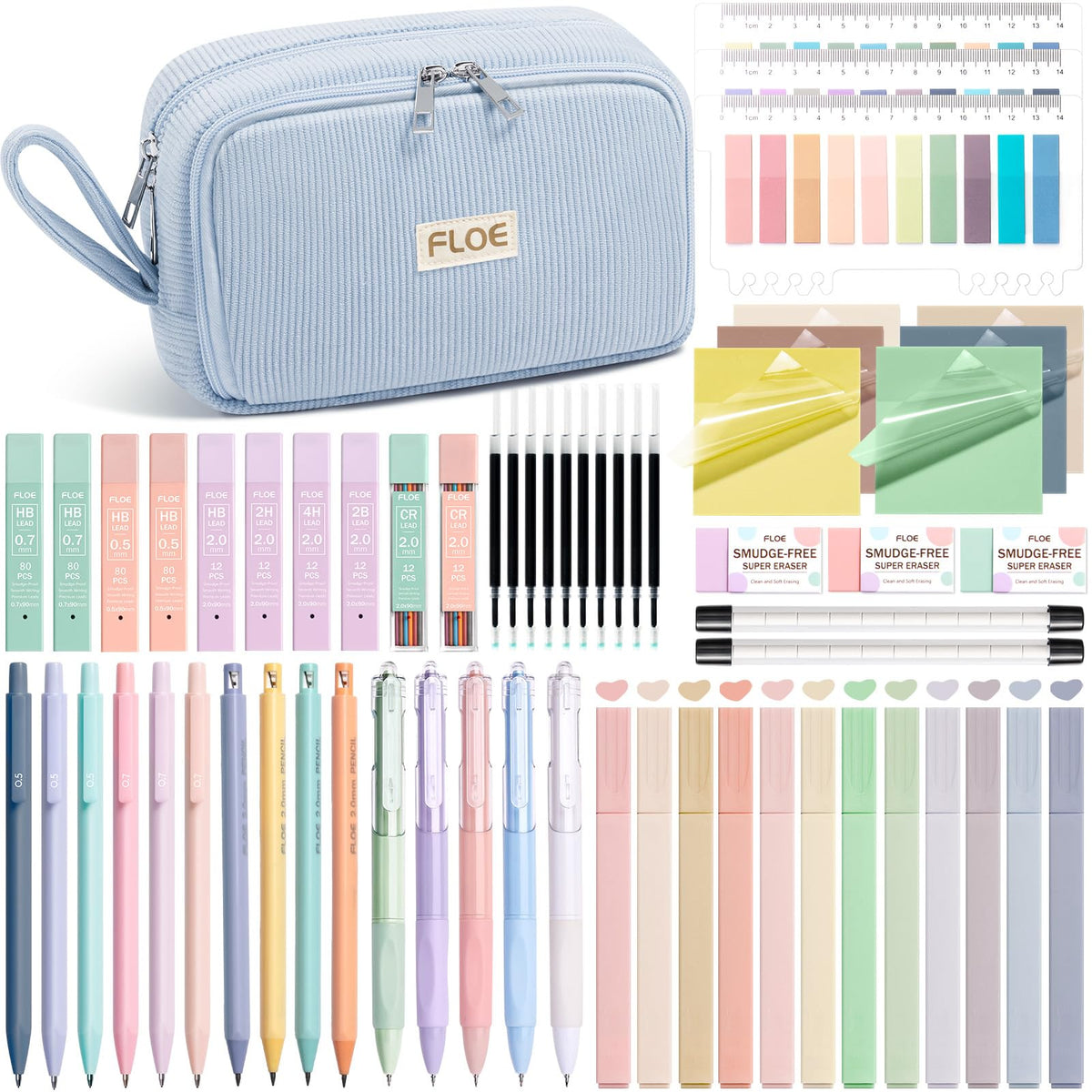 62PCS Aesthetic School Supplies Cute Back to School Supplies Stationary Set