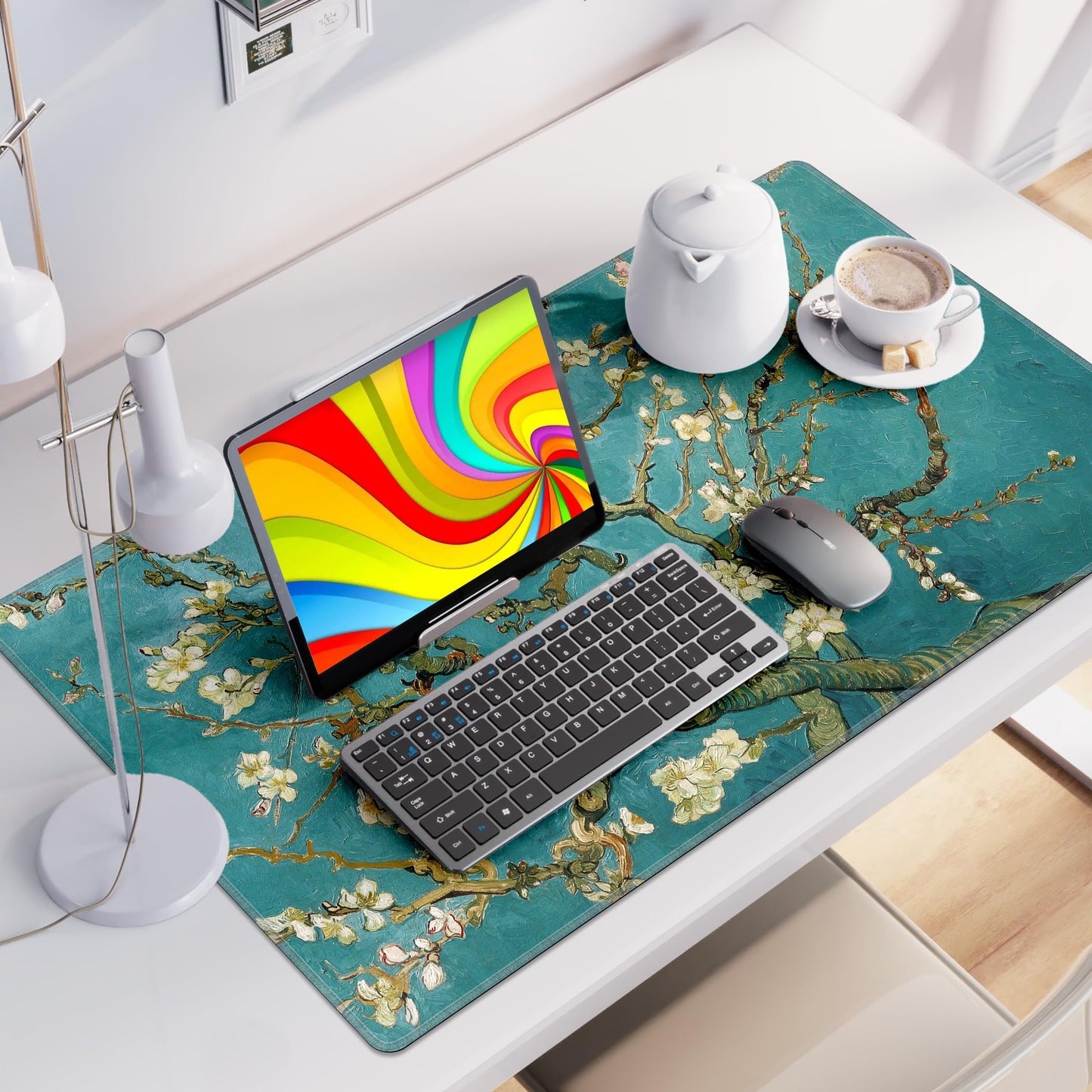 LL-COEUR XXL Landscape Gaming Mouse Pad Computer Keyboard Mat Office Desk Pad (Apricot, 27.5" x