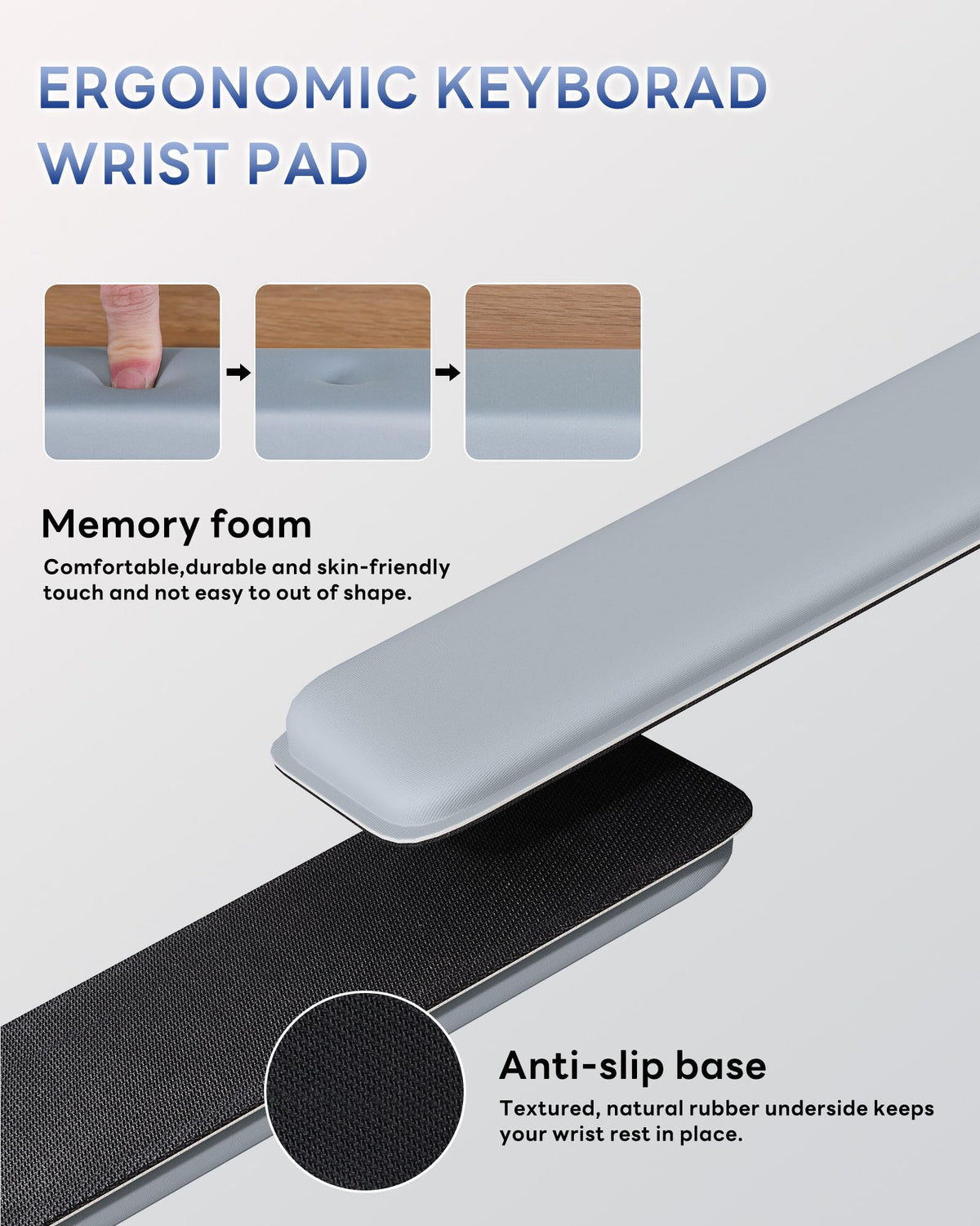 Laborio Computer Keyboard Wrist Rest, Keyboard Riser Stand for Desktop
