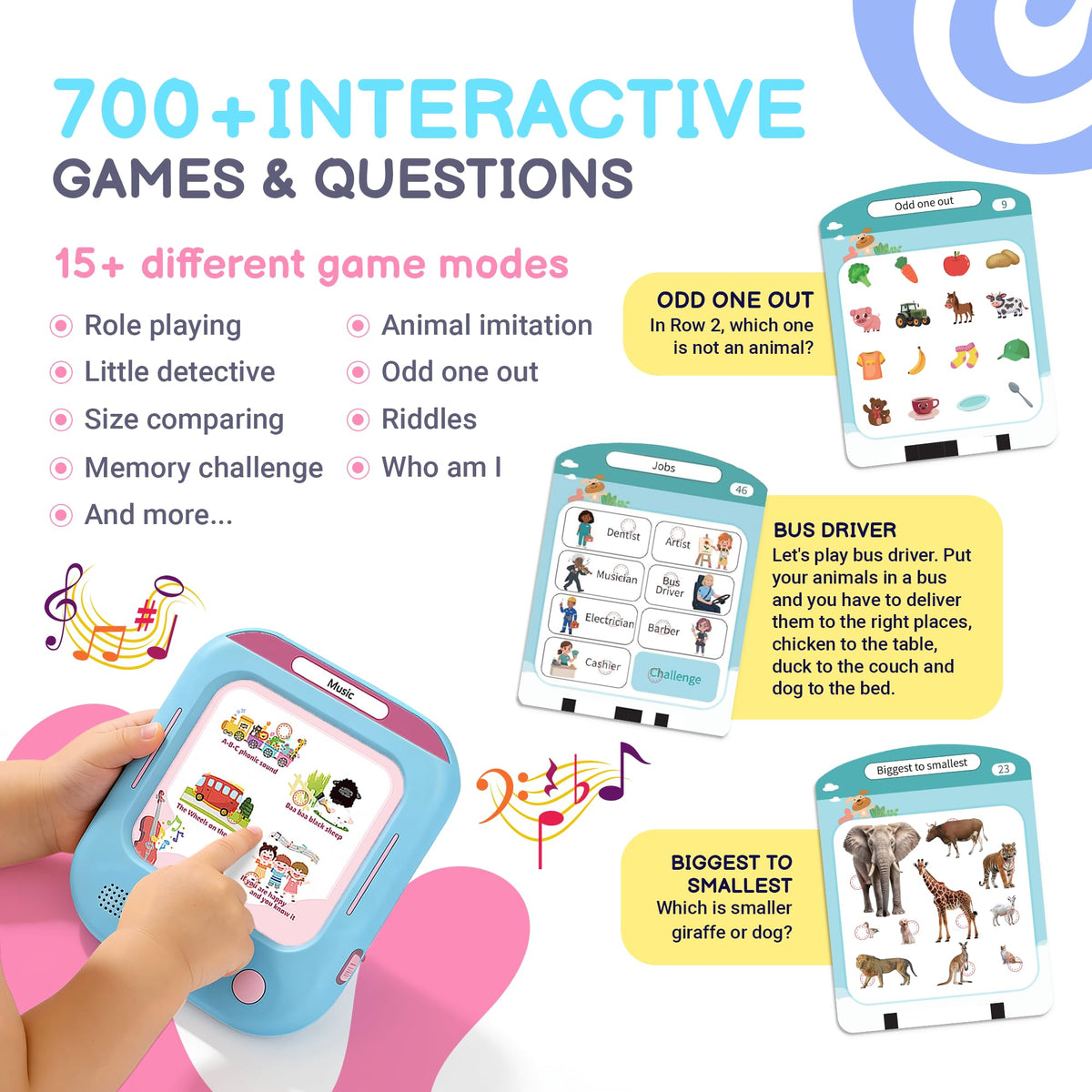 QuTZ Talking Flash Cards, Phonics Flash Cards, Learn to Read with 166 Pages, 29+ Themes, 800+ Words