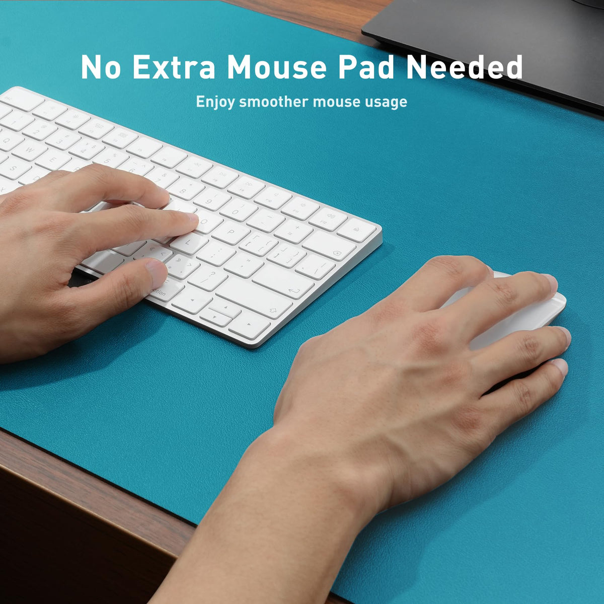 Aothia Faux Leather Desk Mat – Large Mouse Pad, Non-Slip PU Leather Blotter, Waterproof Writing