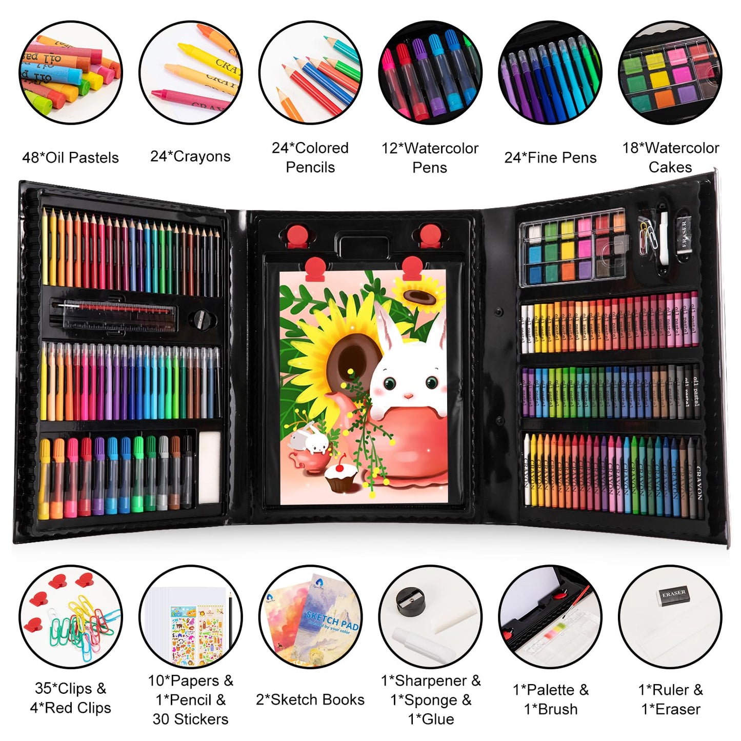 VigorFun Art Supplies 240 PCS, Art Set Crafts Drawing Kits for Kids Teens