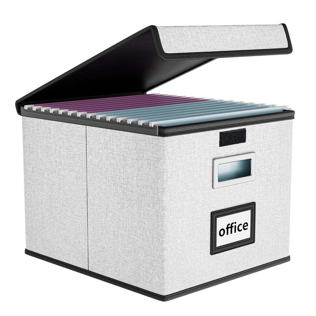 Huolewa File Organizer Box with Lids, Collapsible File Folder Organizer