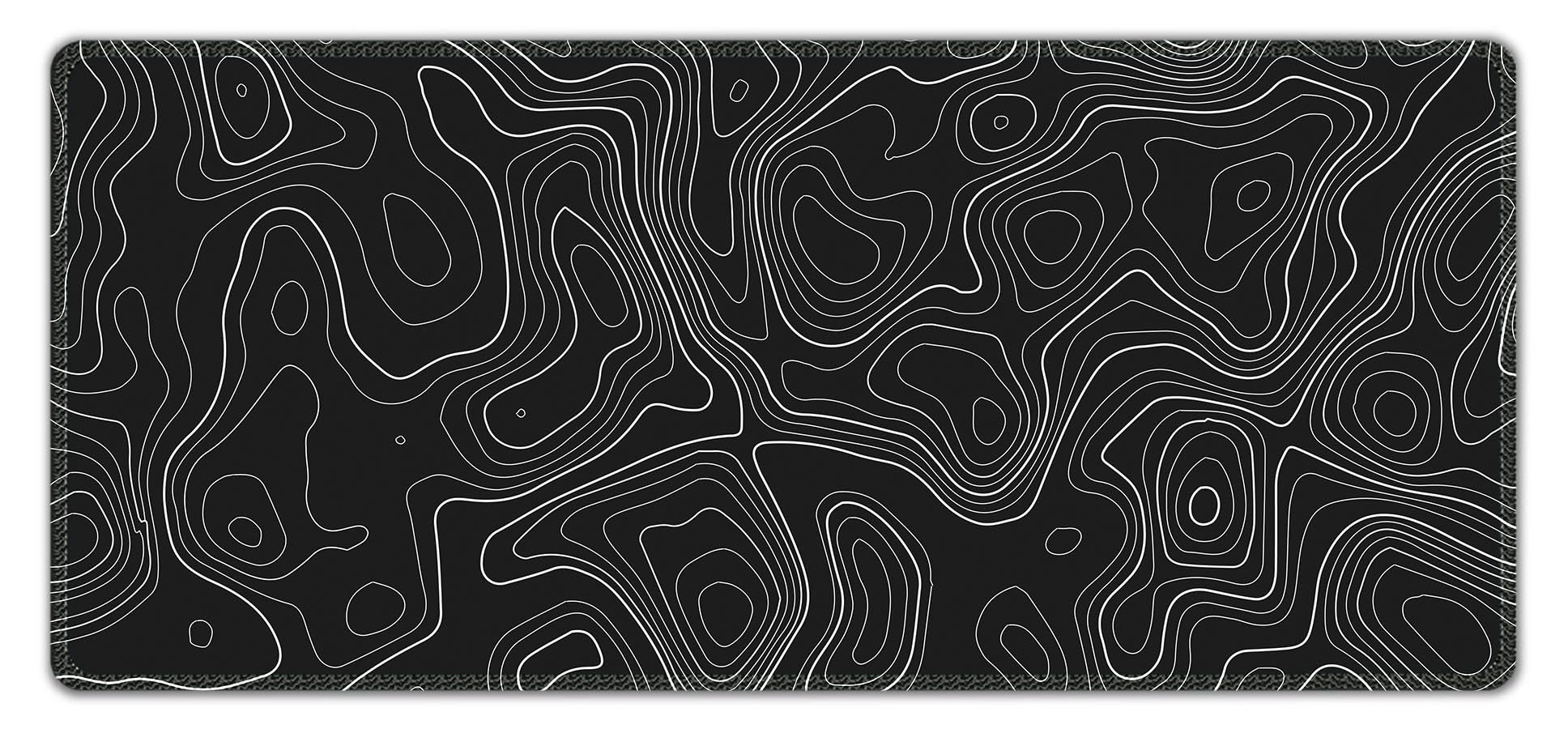 Meffort Inc Extra Large Extended Gaming Desk Mat Non-Slip Rubber Pads Stitched Edges Mouse Pad 35.4
