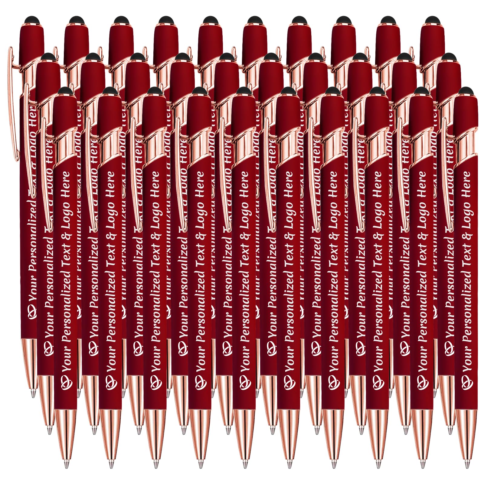 STREADVE Personalized Custom Pens 30 Engraved Writing Pen with Name Logo, Customized Promotional