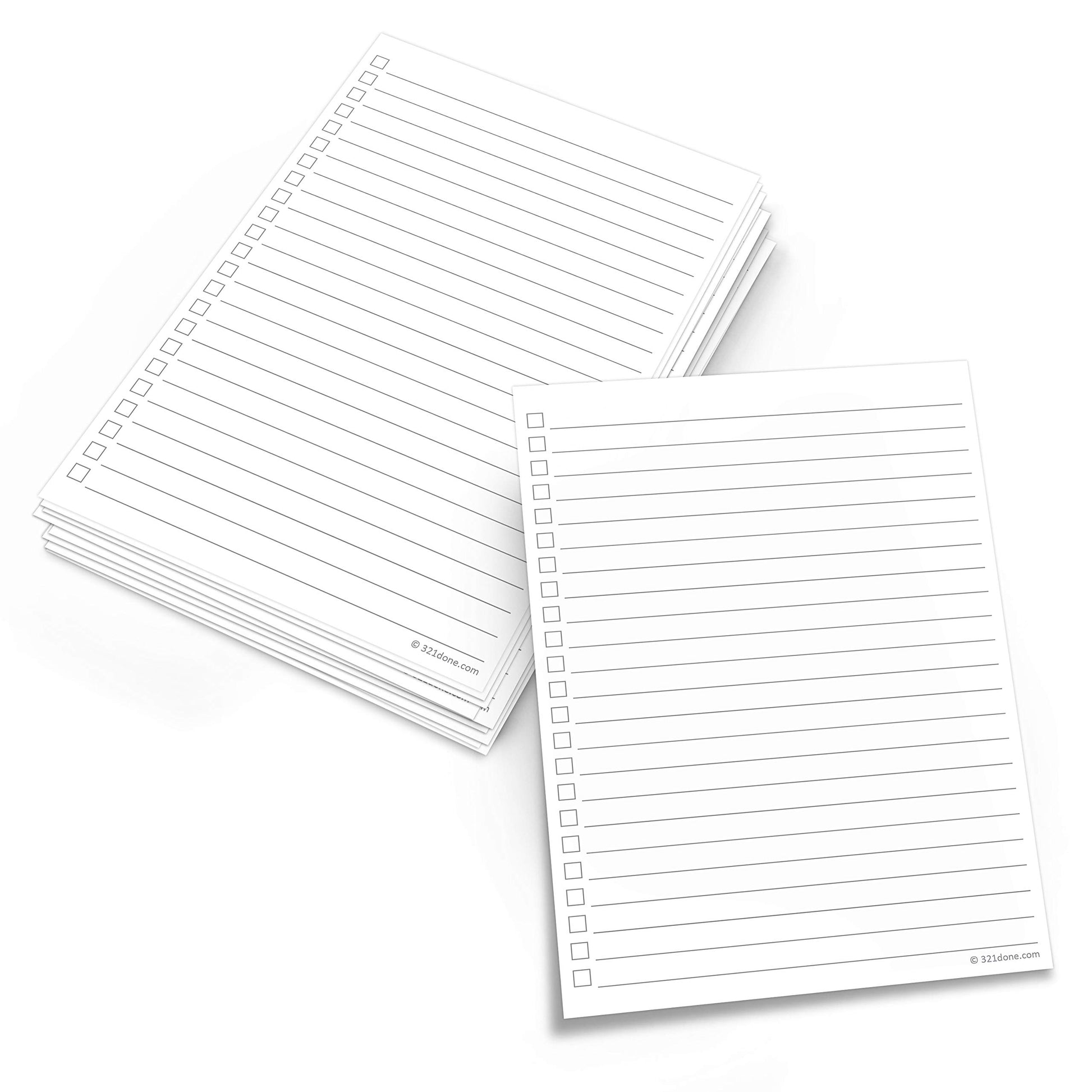 321Done To Do List Cards, Large 5x7, Set of 50, Simple, No Header